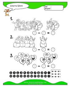 Çıkarma İşlemi Çalışma Sayfaları